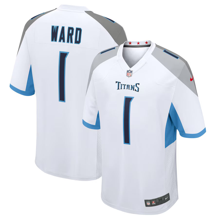 Cameron Ward Tennessee Titans 2025 NFL Draft First Round Pick 2nd Jersey - White